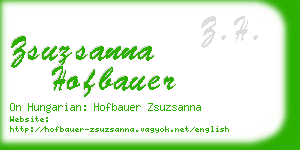 zsuzsanna hofbauer business card